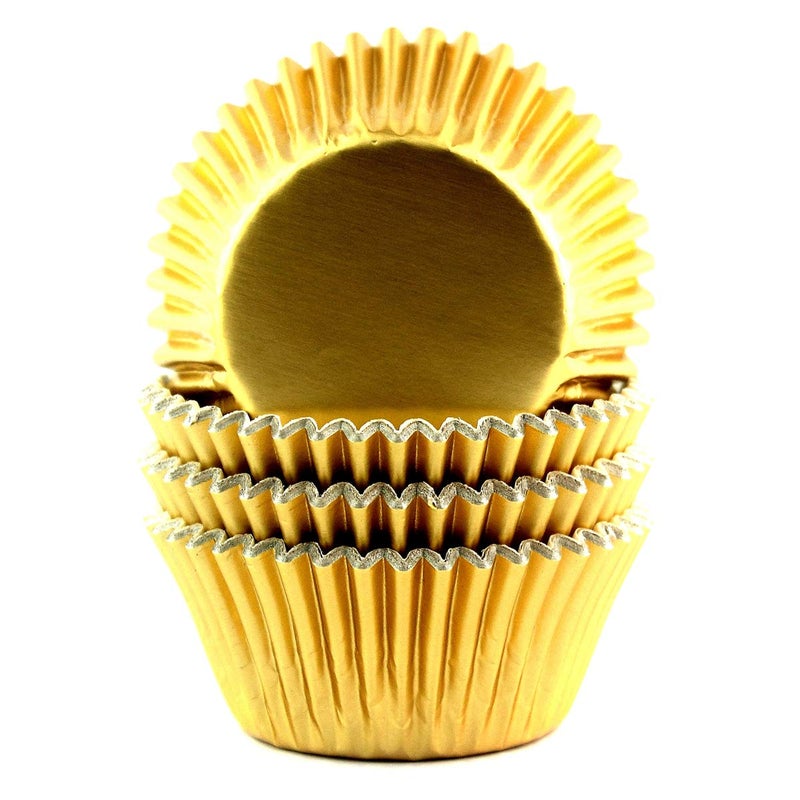 Eoonfirst Foil Cupcake Liners Standard Baking Cups 100 Pcs (Gold) - Image 1